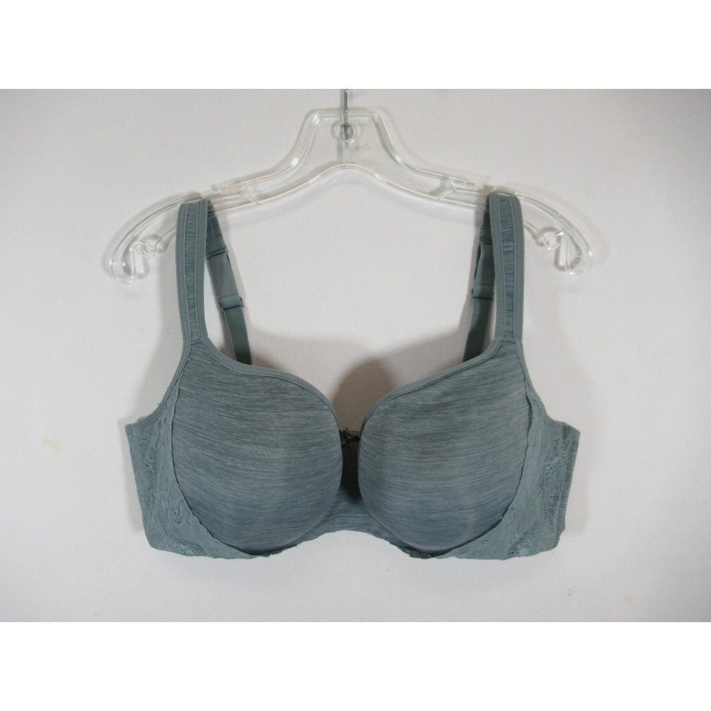 Cacique Smooth Balconette Bra 42DDD Blue Underwire Lace Bow